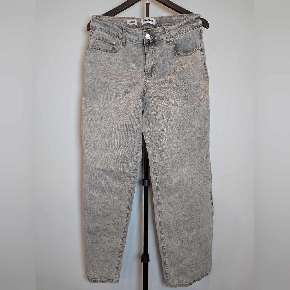 Em + Cass Women's Size 9 Wide Leg Gray Denim Jeans